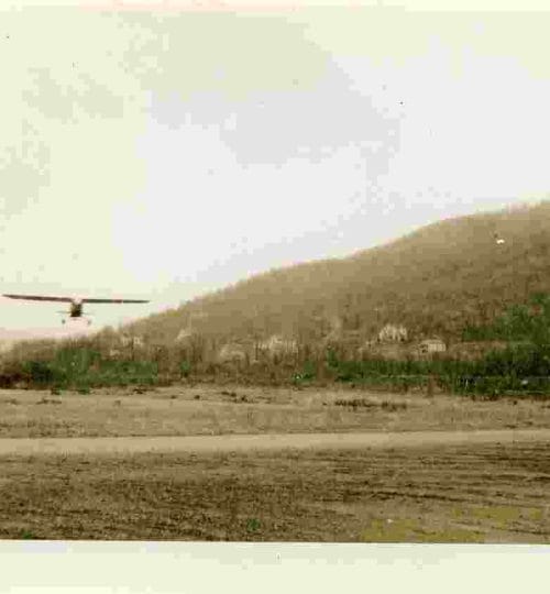 airplane landing at harri emery airport